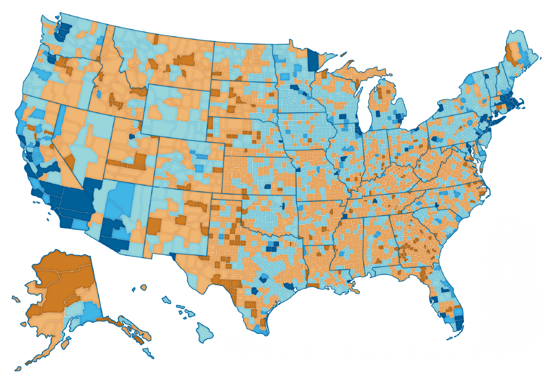 US Counties News Outlets and Deserts Map